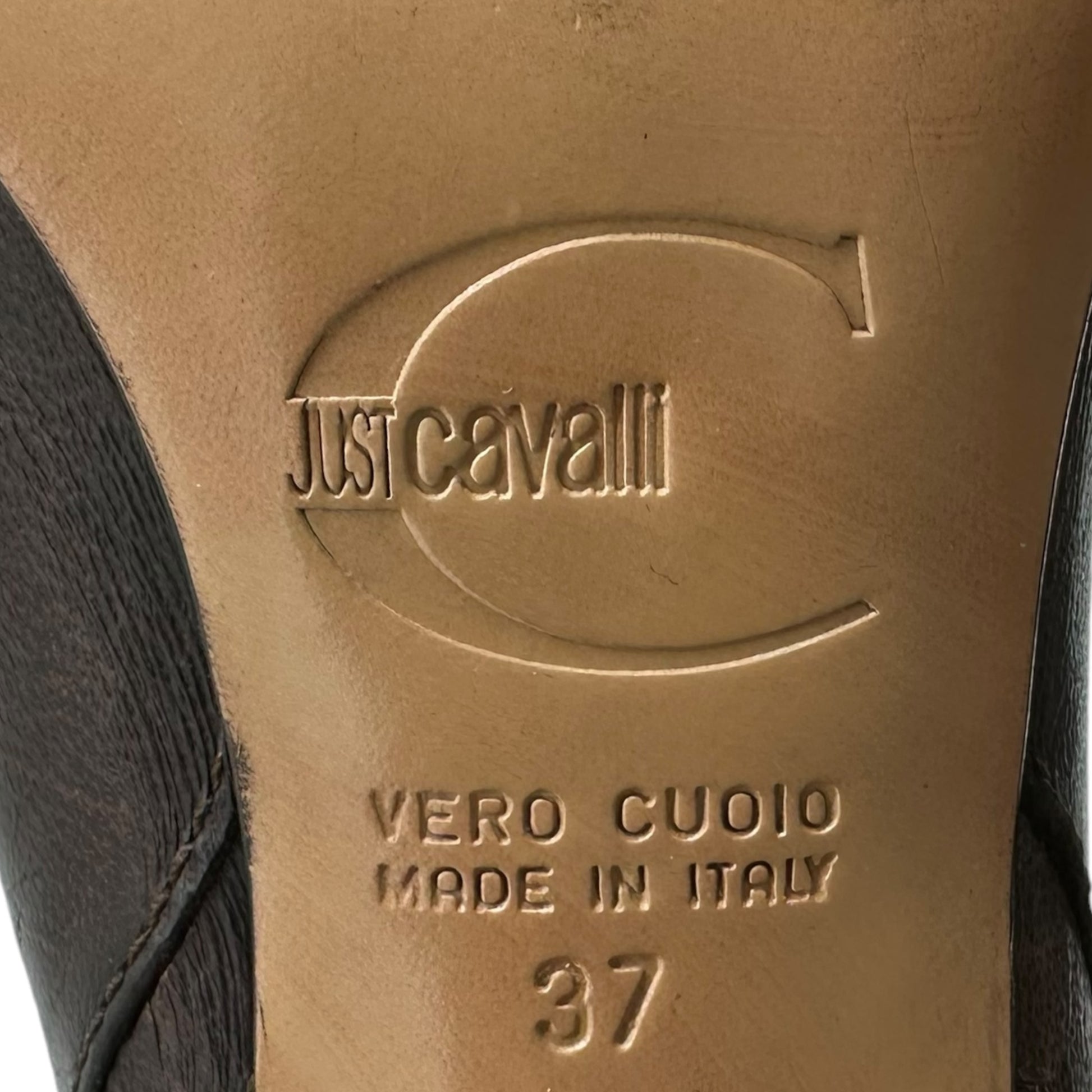 Just Cavalli Brown Leather Heeled Cowboy Boots - Outfit Repeater