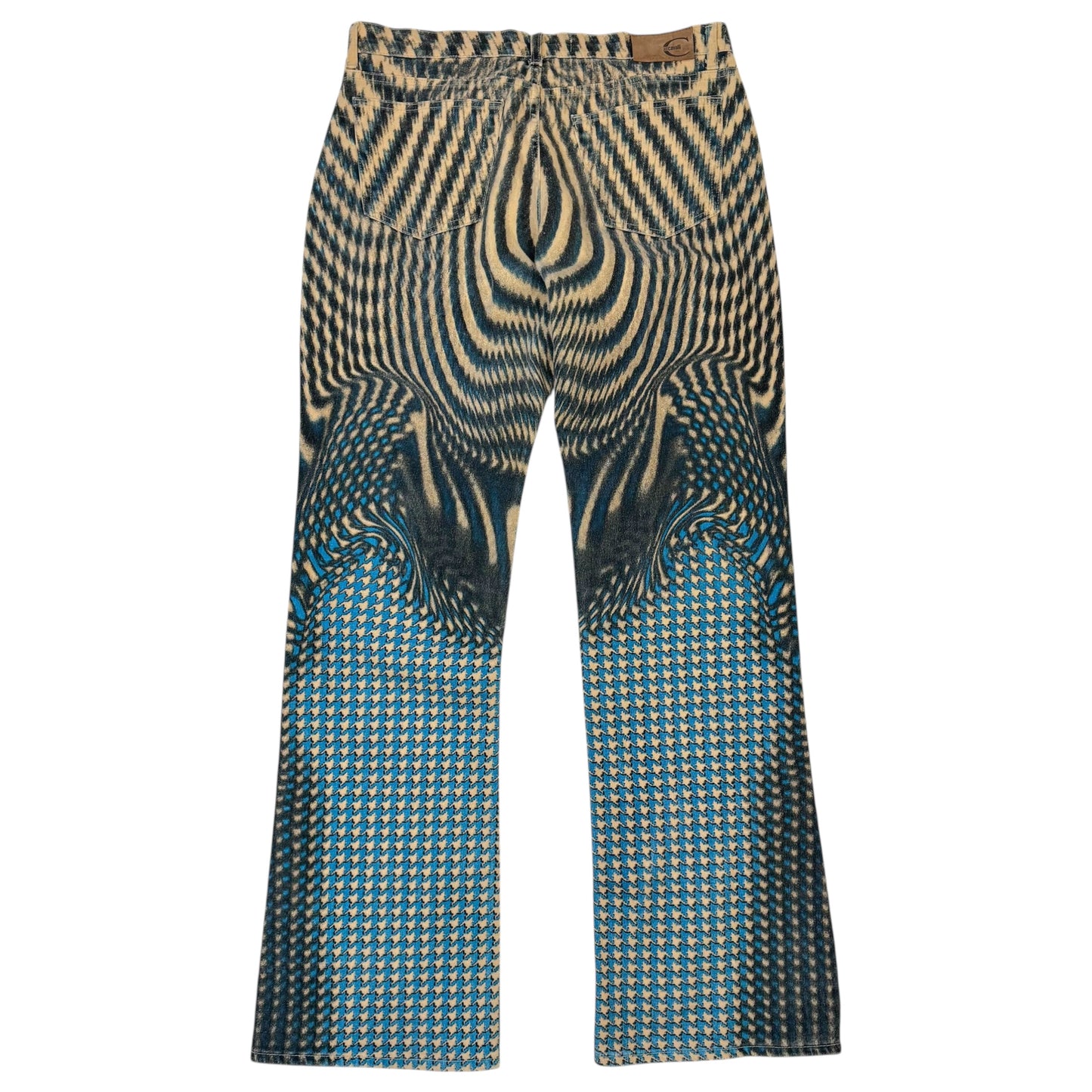 Just Cavalli Roberto Cavalli Blue & Tan Psychadelic Jeans