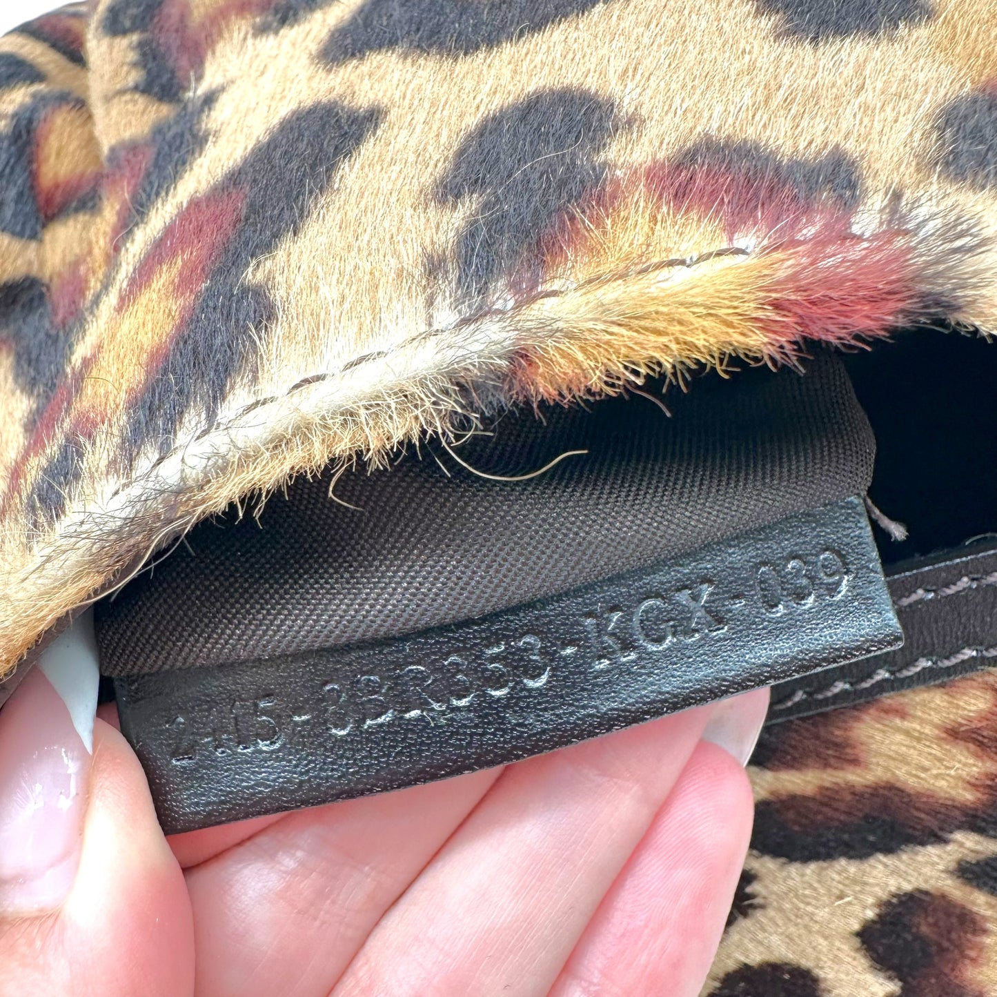 Fendi Leopard Print Ponyhair Shoulder Bag