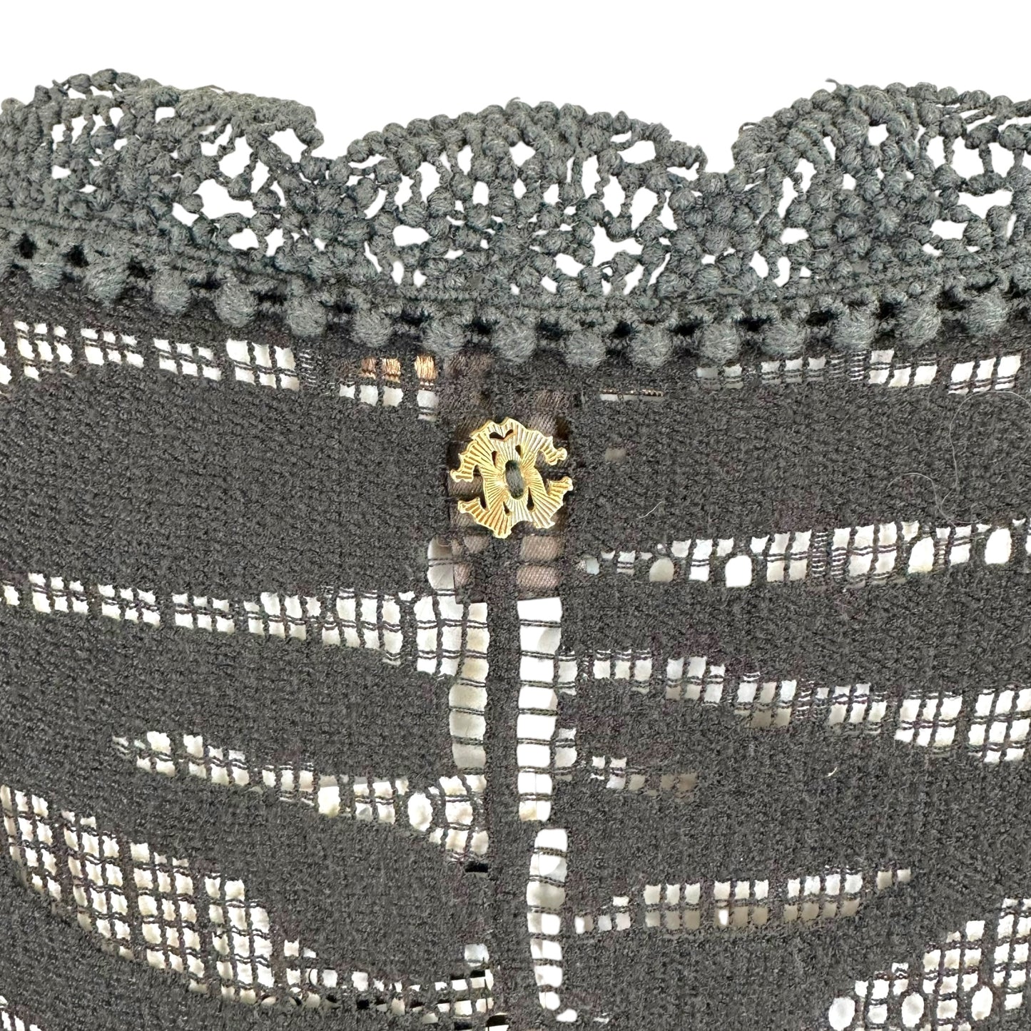 Roberto Cavalli Black Zebra Cashmere Knit Beach Cover-Up