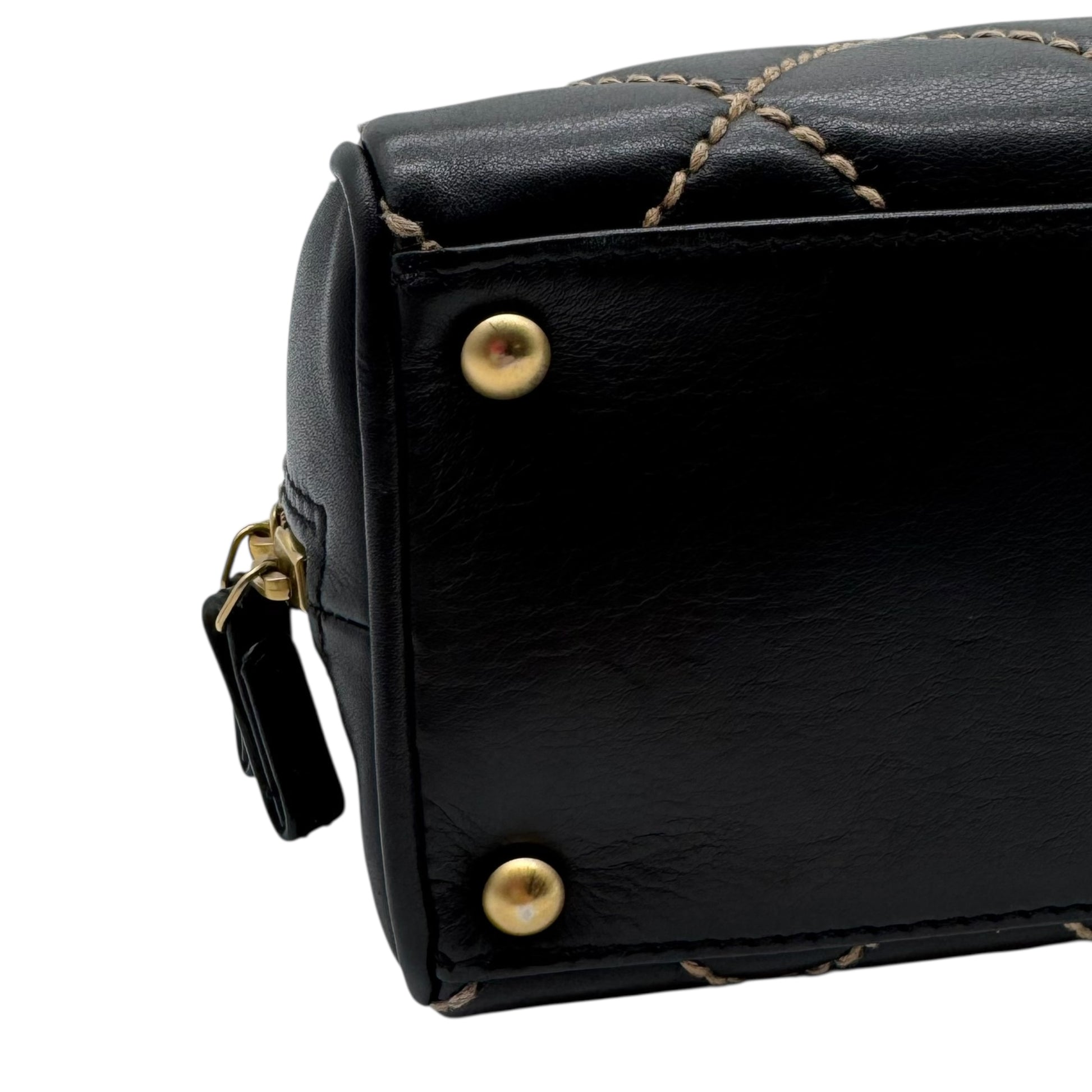 Chanel Black Wild Stitch Surpique Bowler Bag 2003-04 - Outfit Repeater