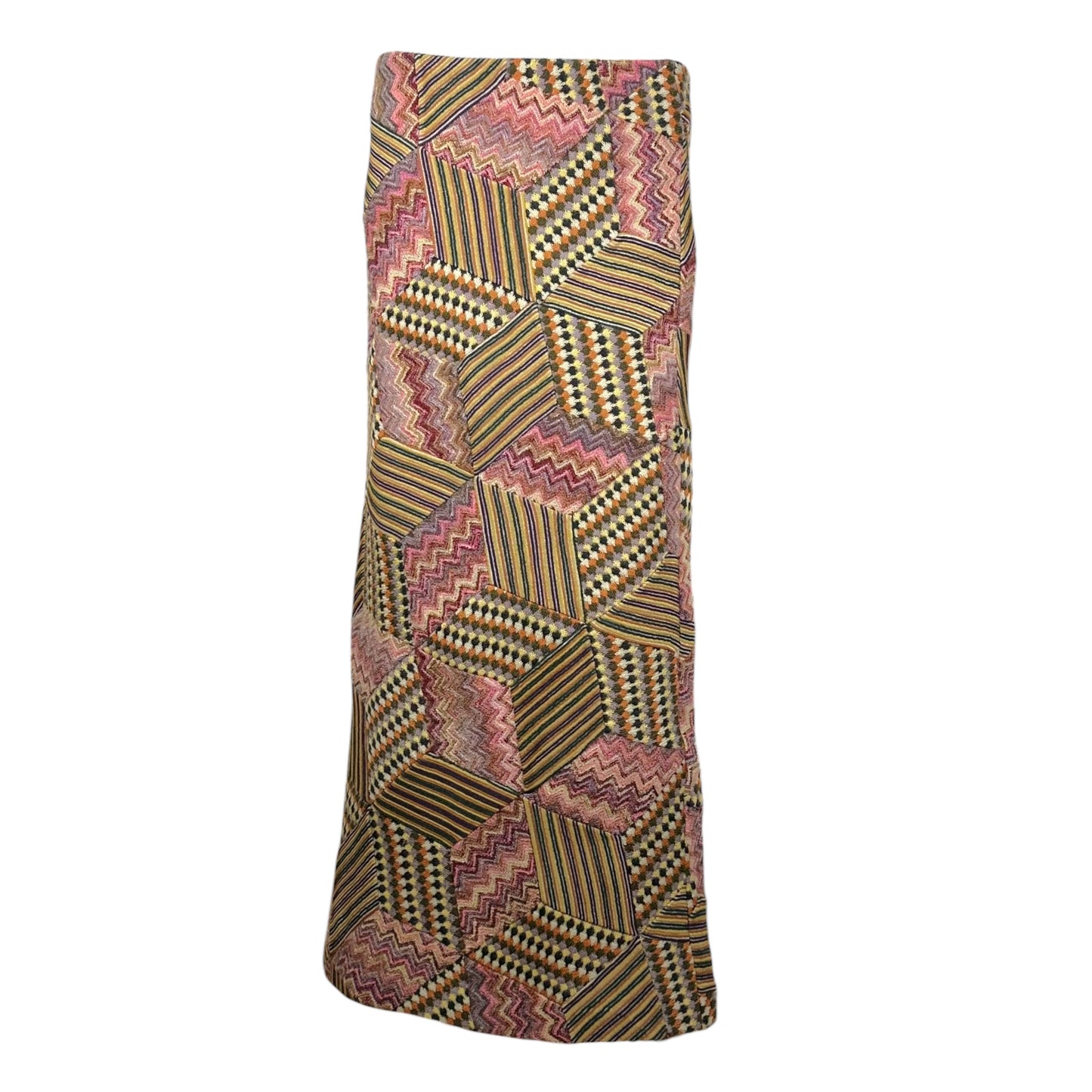 Missoni Fall 2001 Limited Edition Wool Patchwork Knit Maxi Skirt