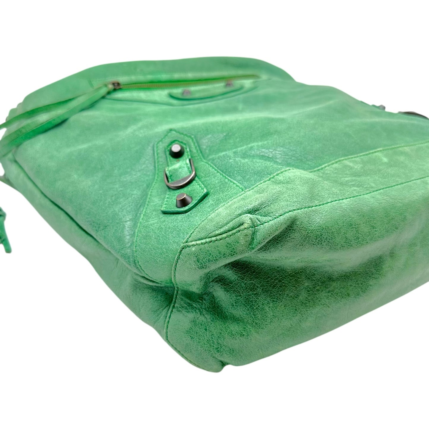 Balenciaga Green Leather The Day City Hobo Bag