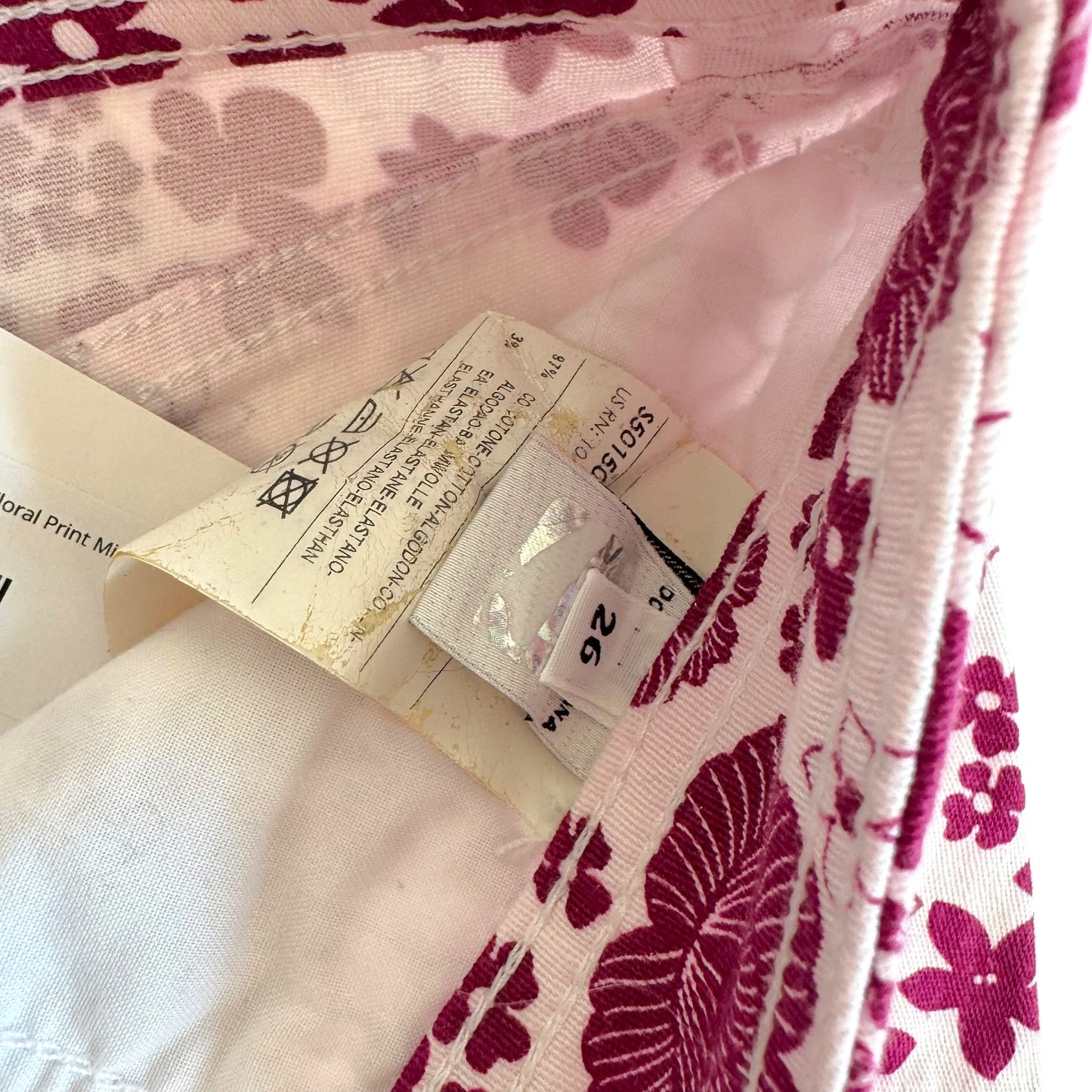 D&G Floral Print Mini Shorts Purple White