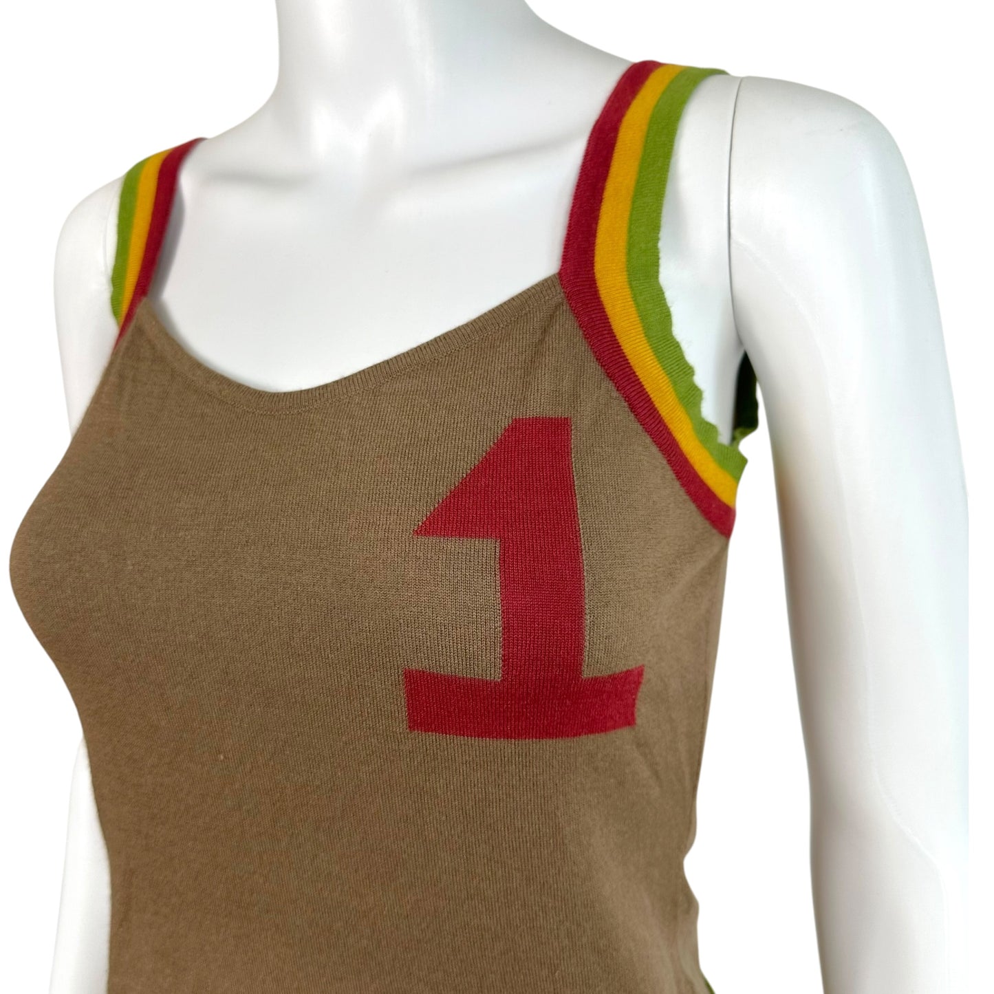 Christian Dior F/W 2004 Rasta Belted Cashmere & Wool Knit Tank