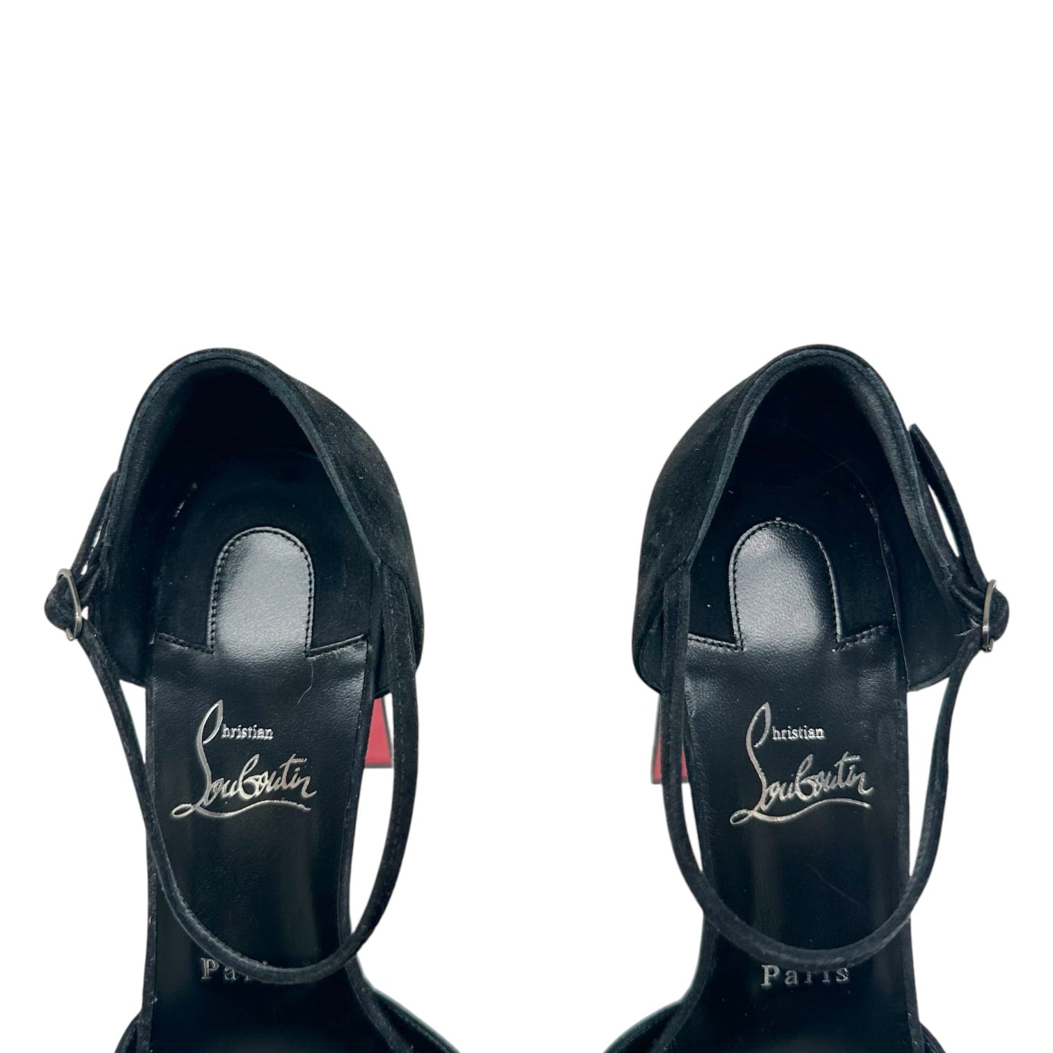 Christian Louboutin Black Suede Platform Sandal Heels