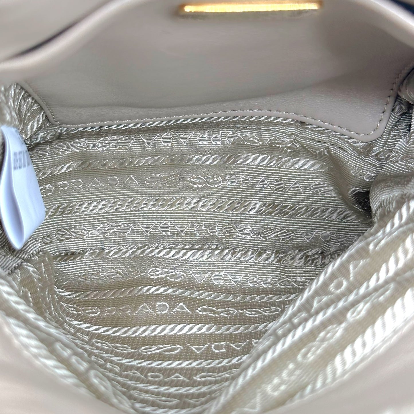 Prada Ivory Shearling 2-Way Mini Tote Bag