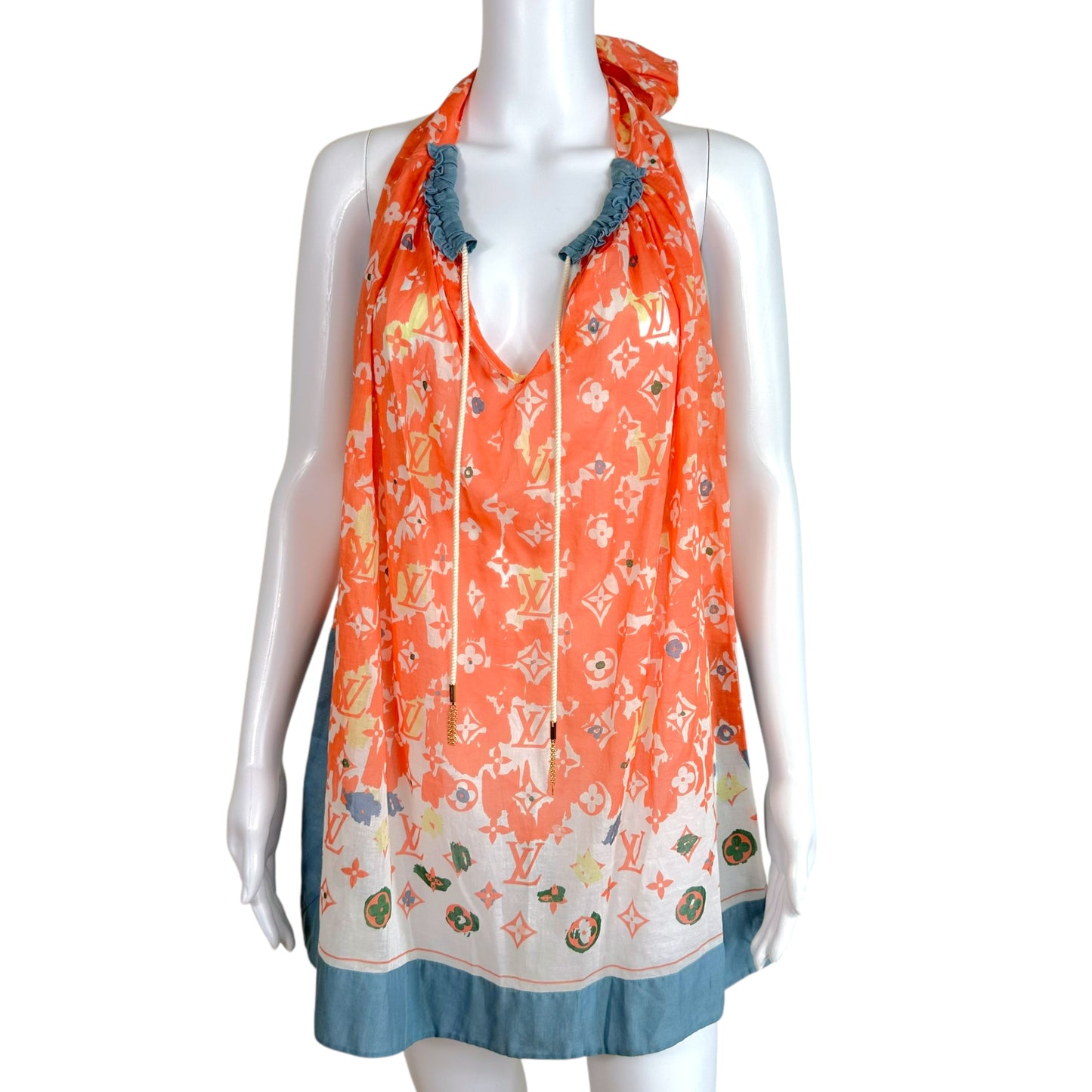 Louis Vuitton Coral Monogram Print Halter Mini Dress - Outfit Repeater