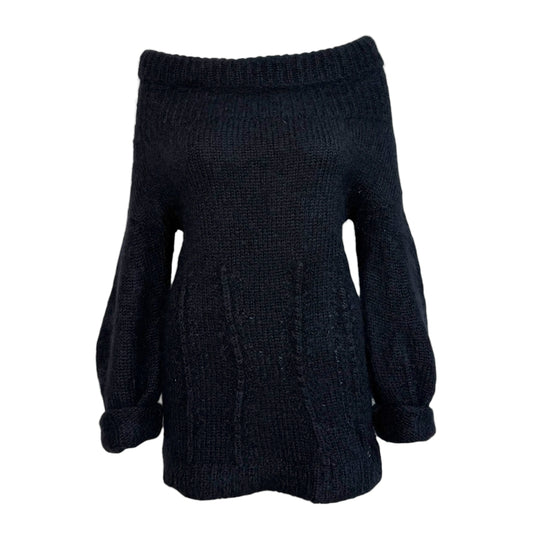 Gucci Black Mohair Knit Off-Shoulder Sweater