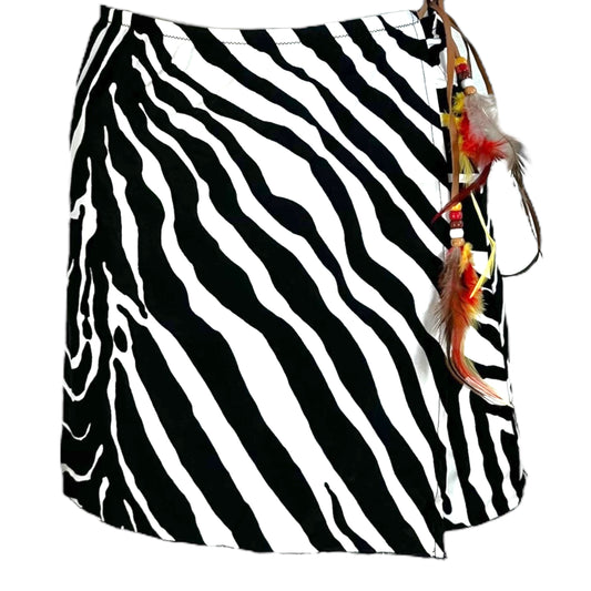 Dolce & Gabbana Beachwear Zebra Print Wrap Mini Skirt NEW