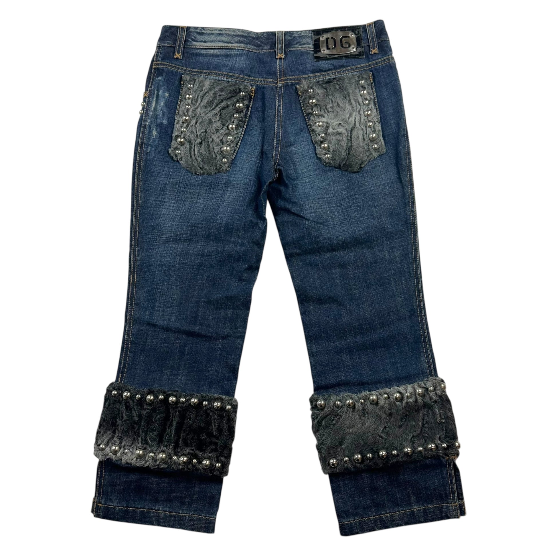 Dolce & Gabbana Studded Fur Trim Capri Pants - Outfit Repeater