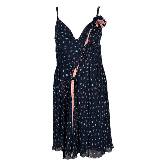 Moschino Navy Floral Silk Dress