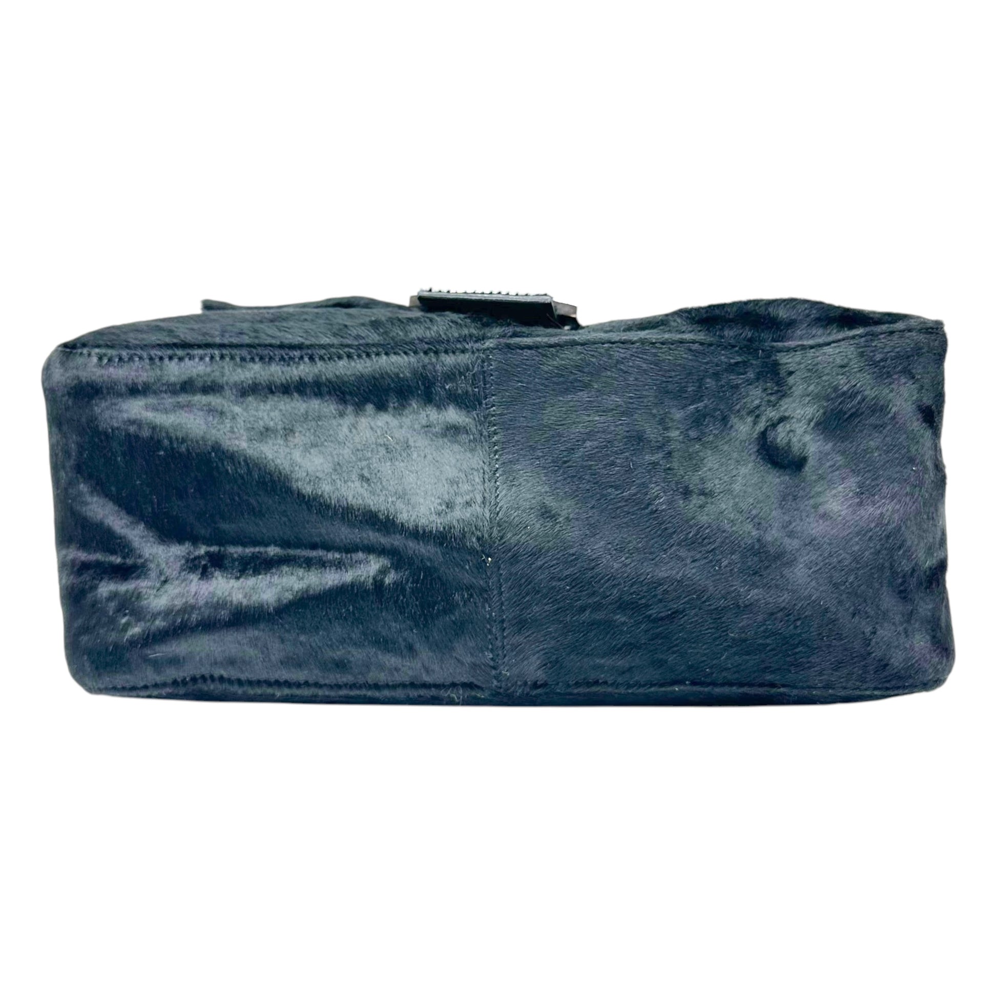 Fendi Black Ponyhair Mama Baguette Shoulder Bag