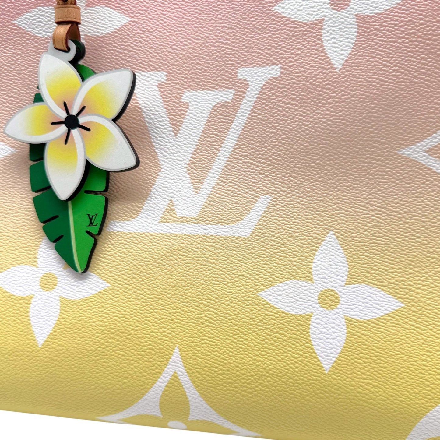 Louis Vuitton Pink & Yellow XL Monogram Ombre OnTheGo GM 2-Way Tote Bag