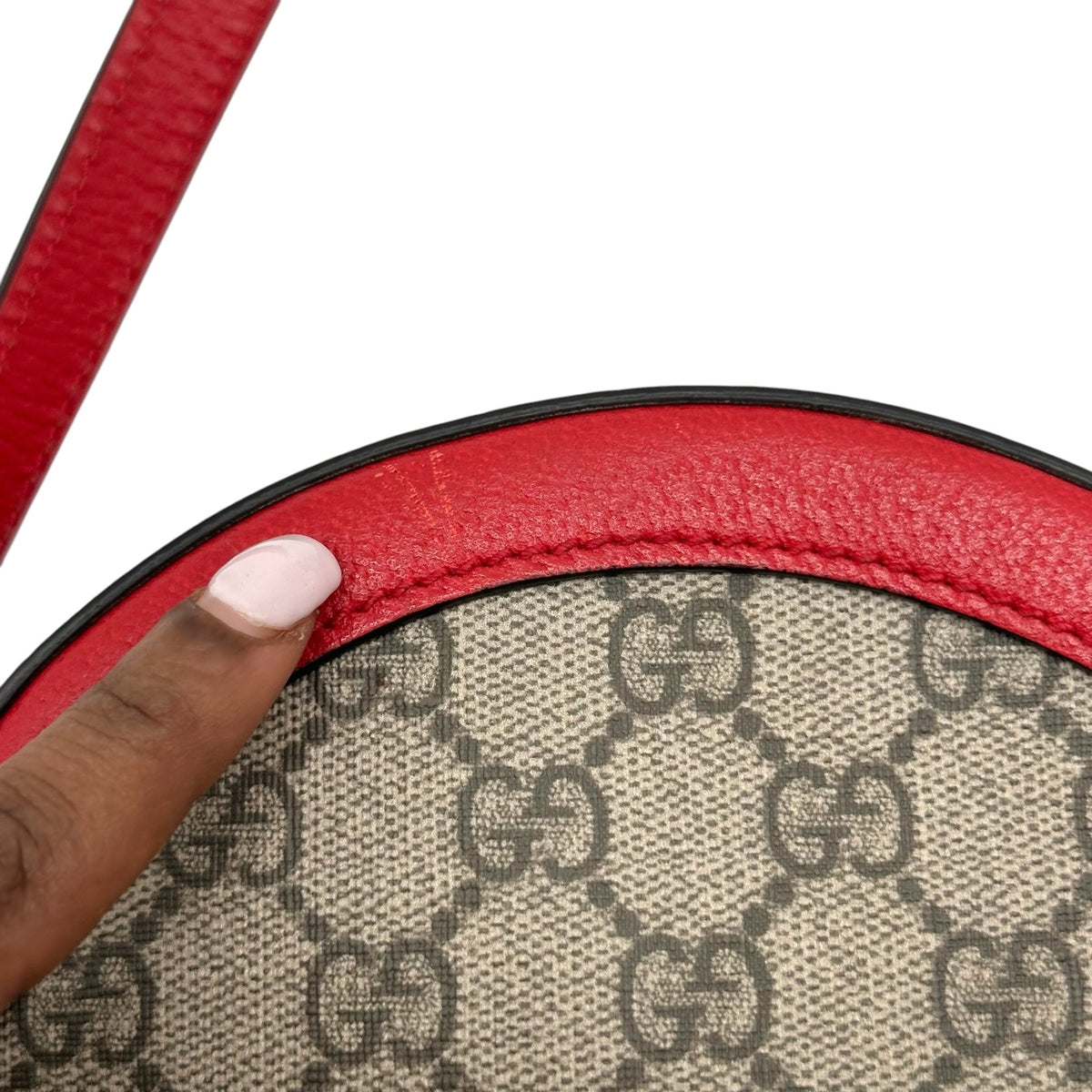 Gucci Crossbody Bag GG Supreme Monogram Apple Red Leather