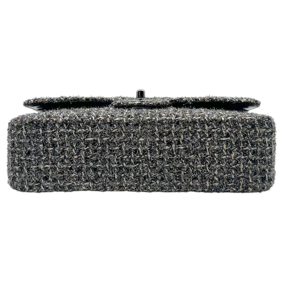 Chanel Medium Classic Flap Bag Dark Gray Metallic Tweed