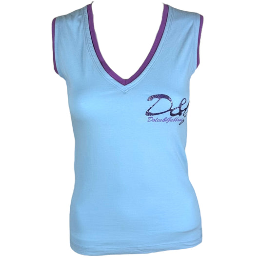 D&G Dolce & Gabbana Blue Logo Tank