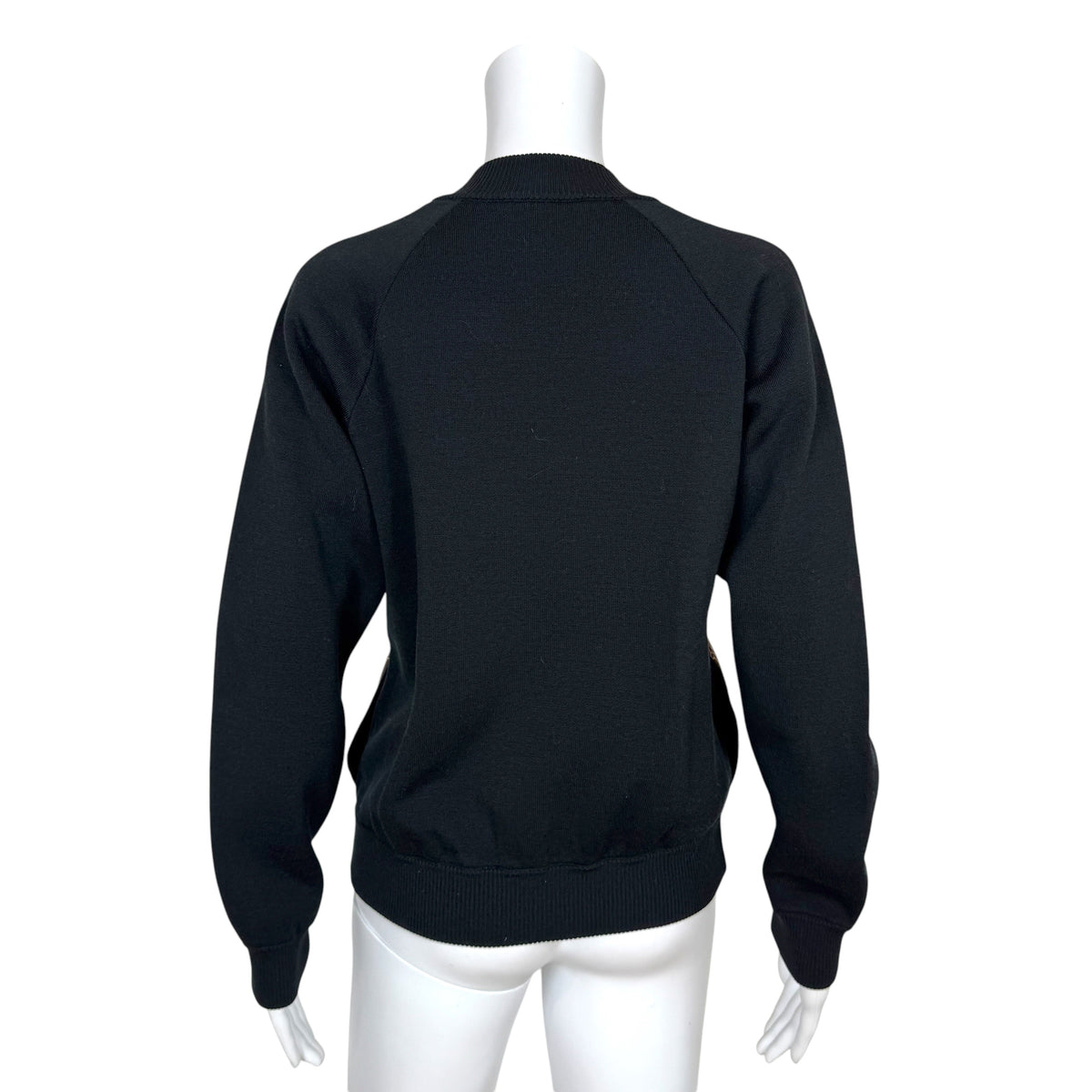 Louis Vuitton Knit Zip-Up Jacket Black Orange Monogram