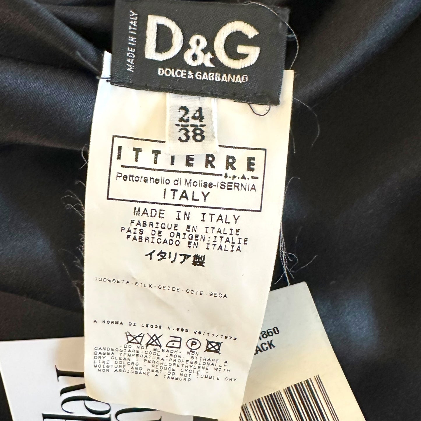 D&G Dolce & Gabbana Black Silk Asymmetrical Silk Midi Dress NEW - Outfit Repeater