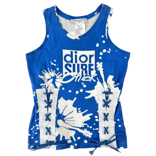 Christian Dior S/S 2004 Blue & White Surf Chick Tank - Outfit Repeater