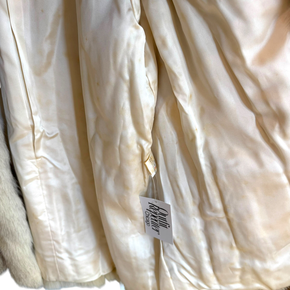 Malvoisic White Striped Fox Fur Coat 1990s Vintage