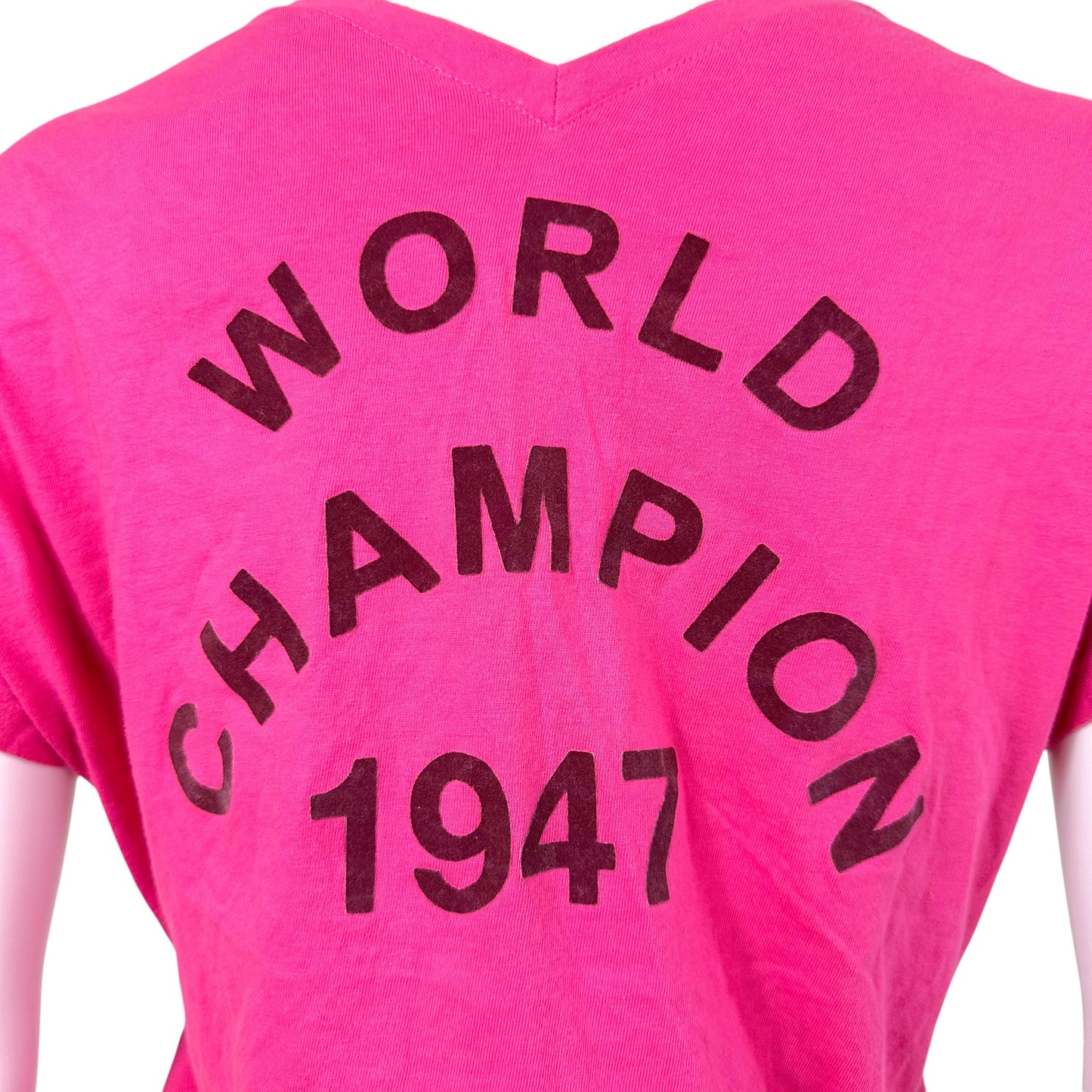 Christian Dior F/W 2003 Hot Pink J'adore Dior V-Neck T-Shirt