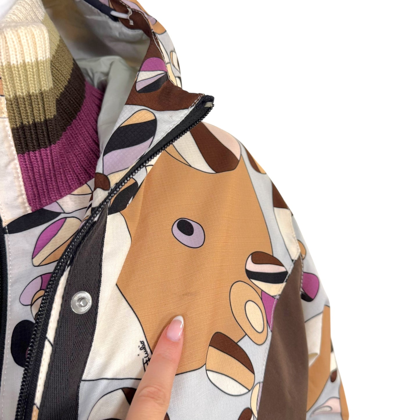 Emilio Pucci x Rossignol Brown & Purple Printed Ski Coat - Outfit Repeater