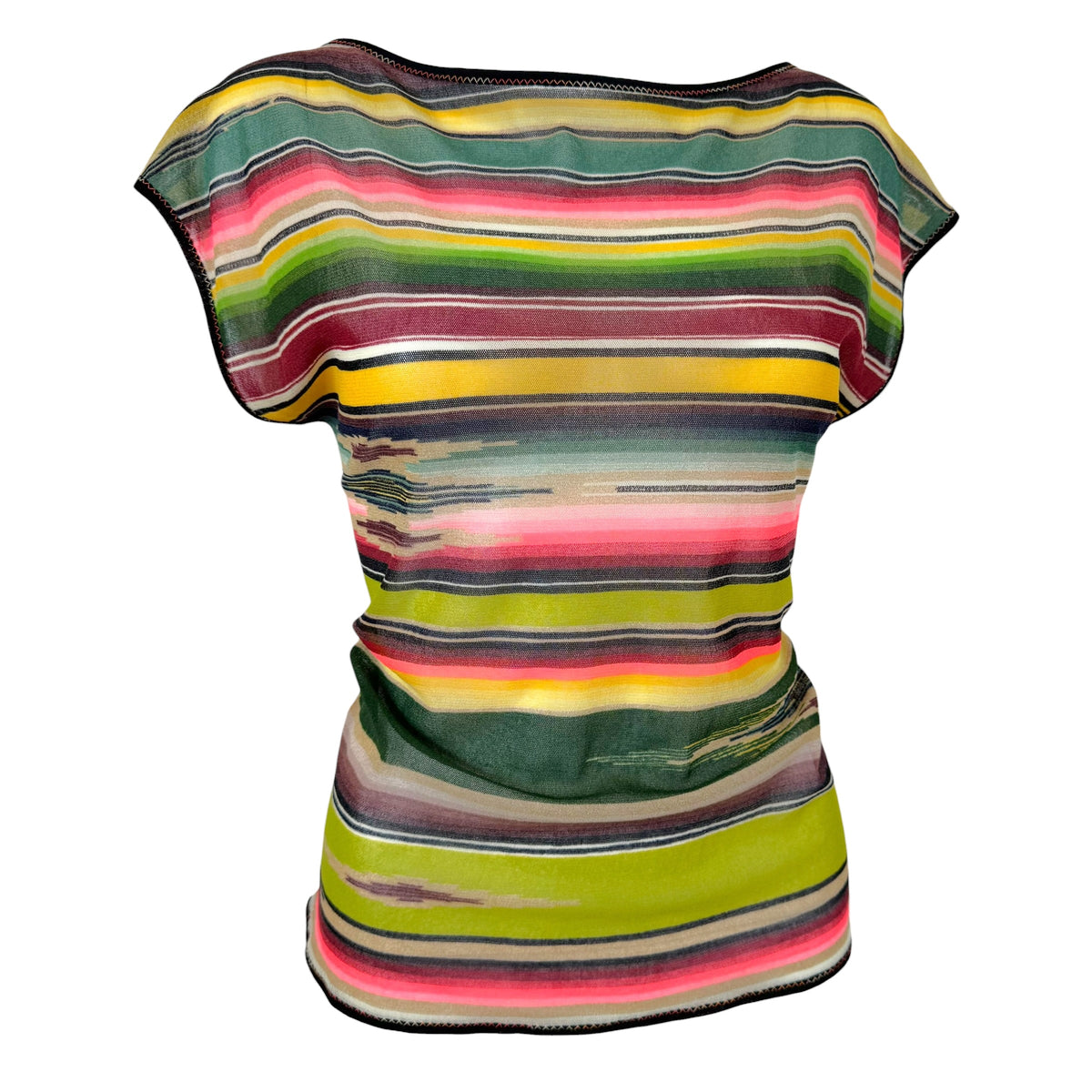 Jean Paul Gaultier Multicolor Navajo Print Mesh Top