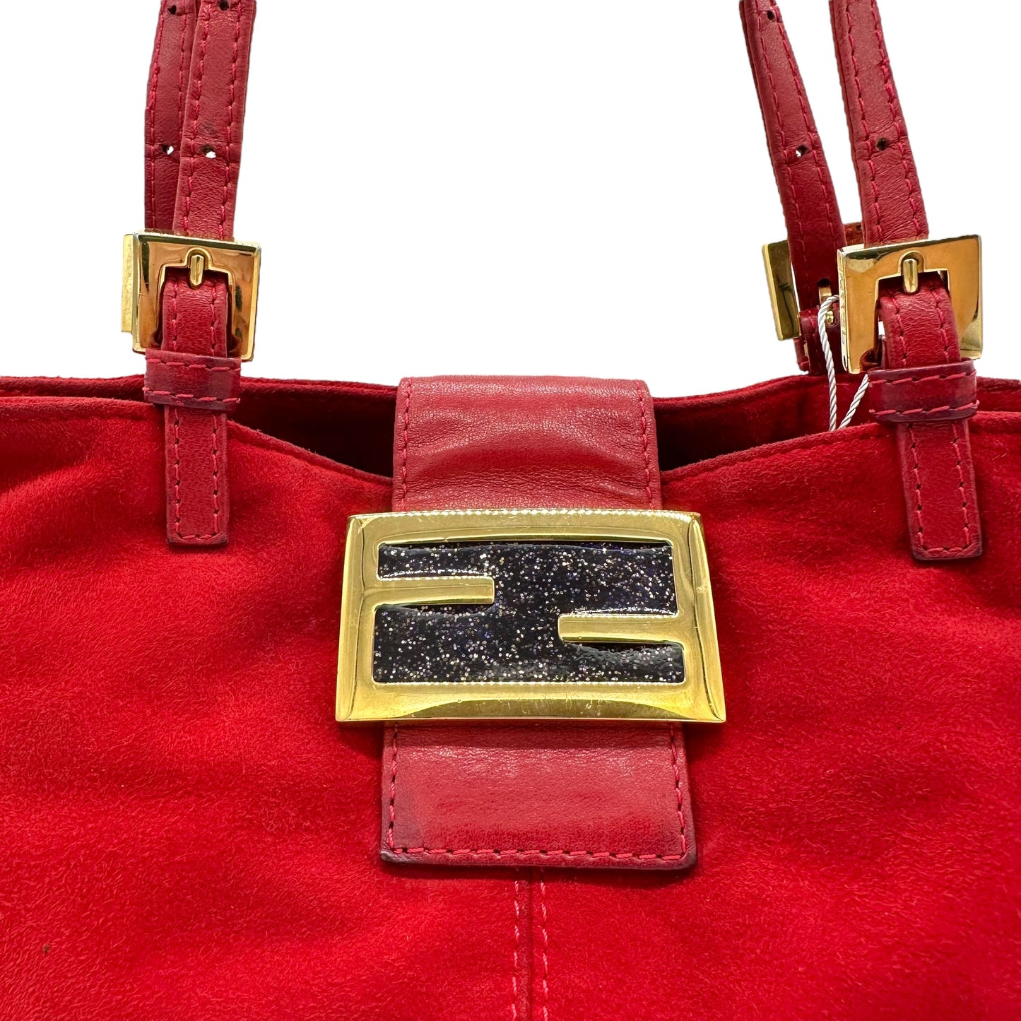 Fendi Red Suede Shoulder Bag