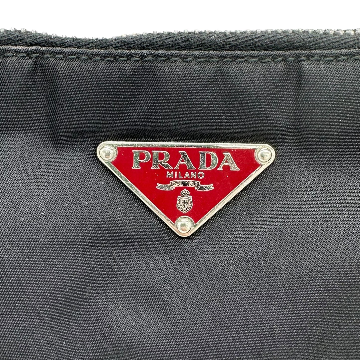 Prada Black Nylon & Red Leather Shoulder Bag - Outfit Repeater