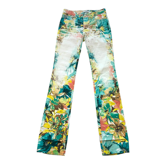 Roberto Cavalli Multicolor Floral Printed Jeans