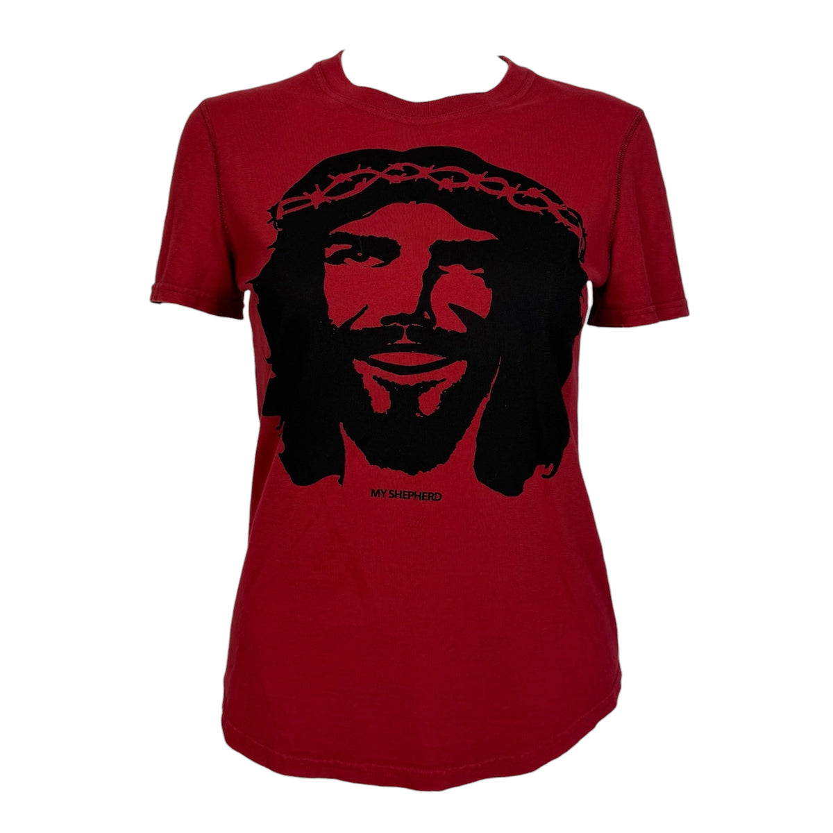 Dsqaured2 Red & Black Jesus 'My Shepherd' Graphic T-Shirt