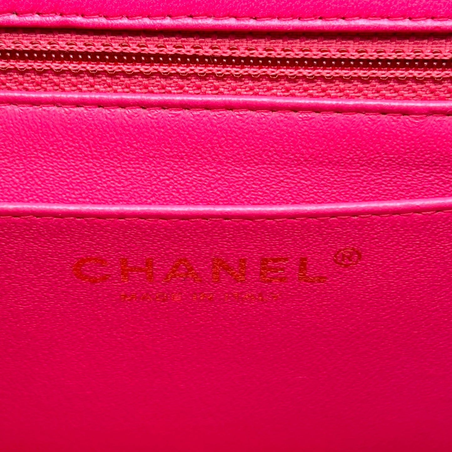 Chanel Hot Pink Matelasse Small Square Flap Bag