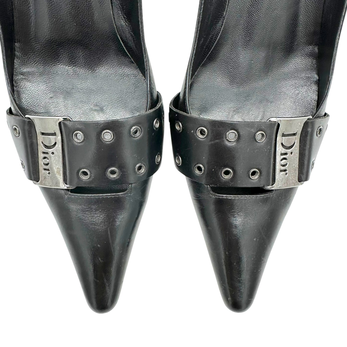 Christian Dior Street Chic Black Leather Pointed Toe Heels - Outfit Repeater