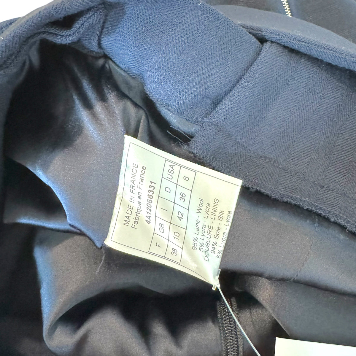Christian Dior Navy Blue Wool Midi Dress Multi-Zip