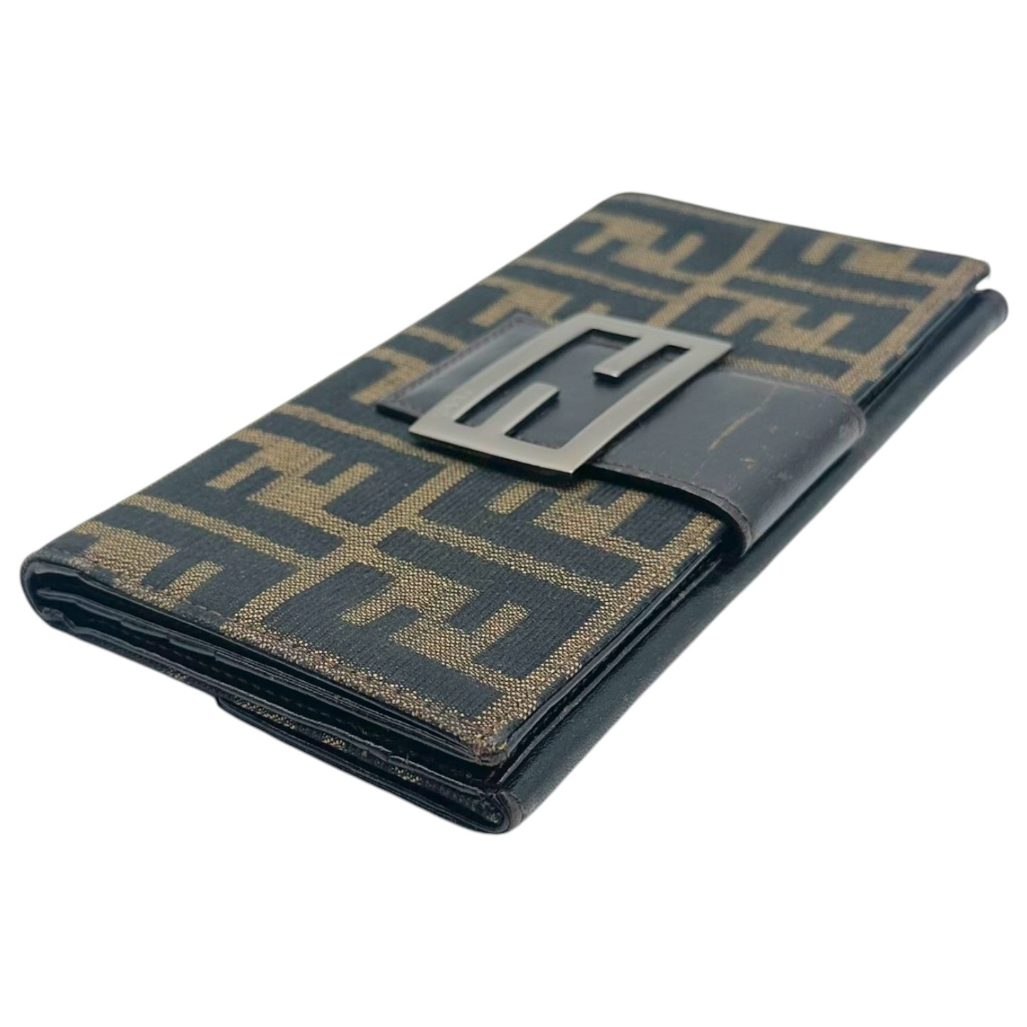 Fendi Long Bi-Fold Wallet Brown Zucca Monogram