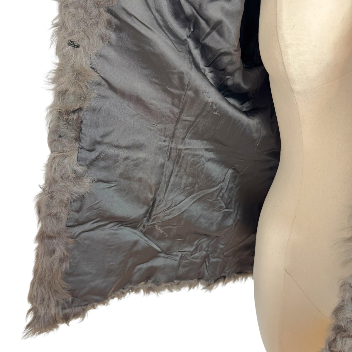 Moonbat Fur Brown Curly Lamb Fur Belted Coat