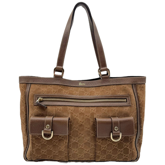Gucci Brown Suede Guccissima Tote Bag - Outfit Repeater
