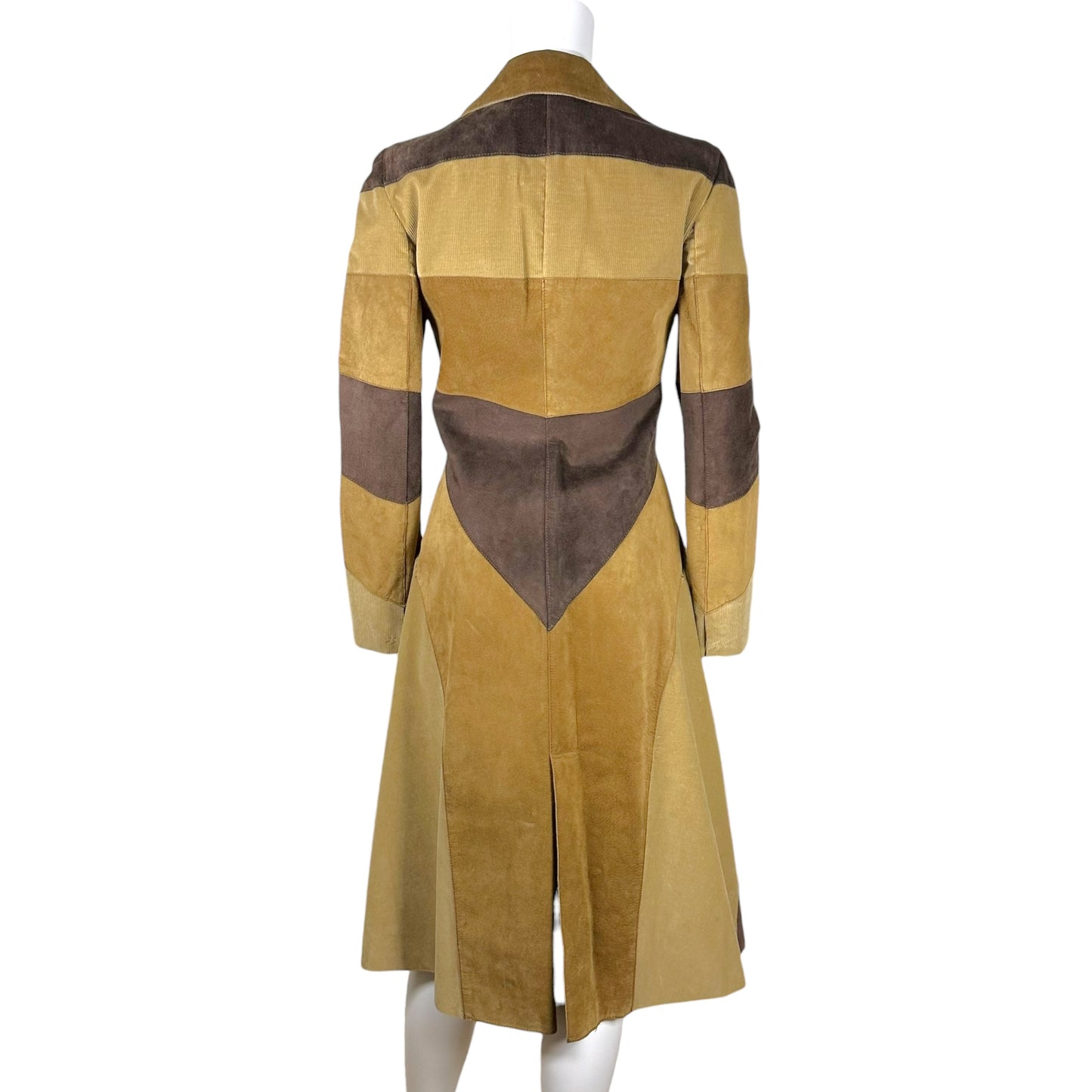 Dolce & Gabbana F/W 2002 Brown Suede Patchwork Butterfly Coat NEW