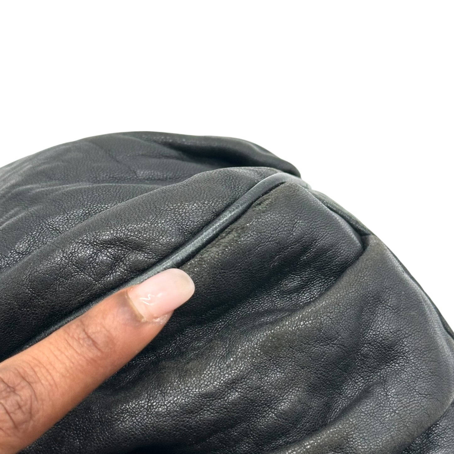 Fendi Black Leather Mia Logo Hardware Bag