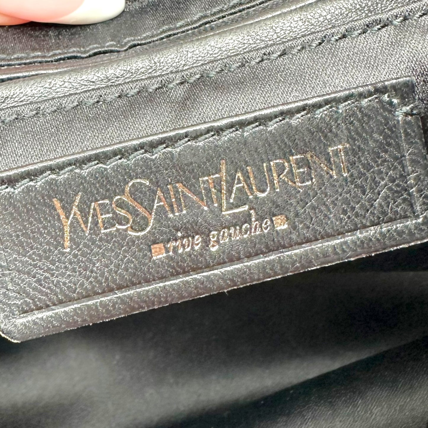 Yves Saint Laurent by Tom Ford Dusty Lilac & Black Velvet YSL Logo Hobo Bag