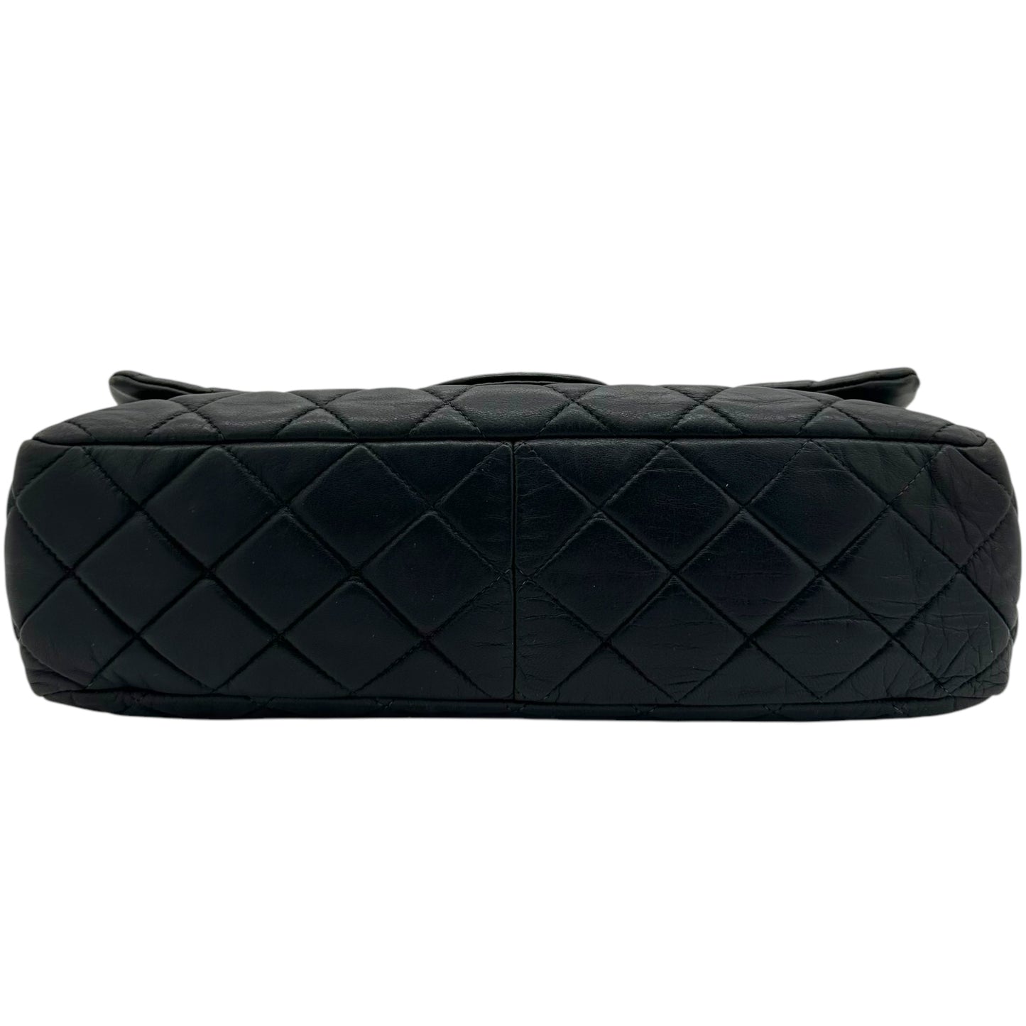 Chanel 2008 Gray Lambskin Jumbo Single Flap Bag