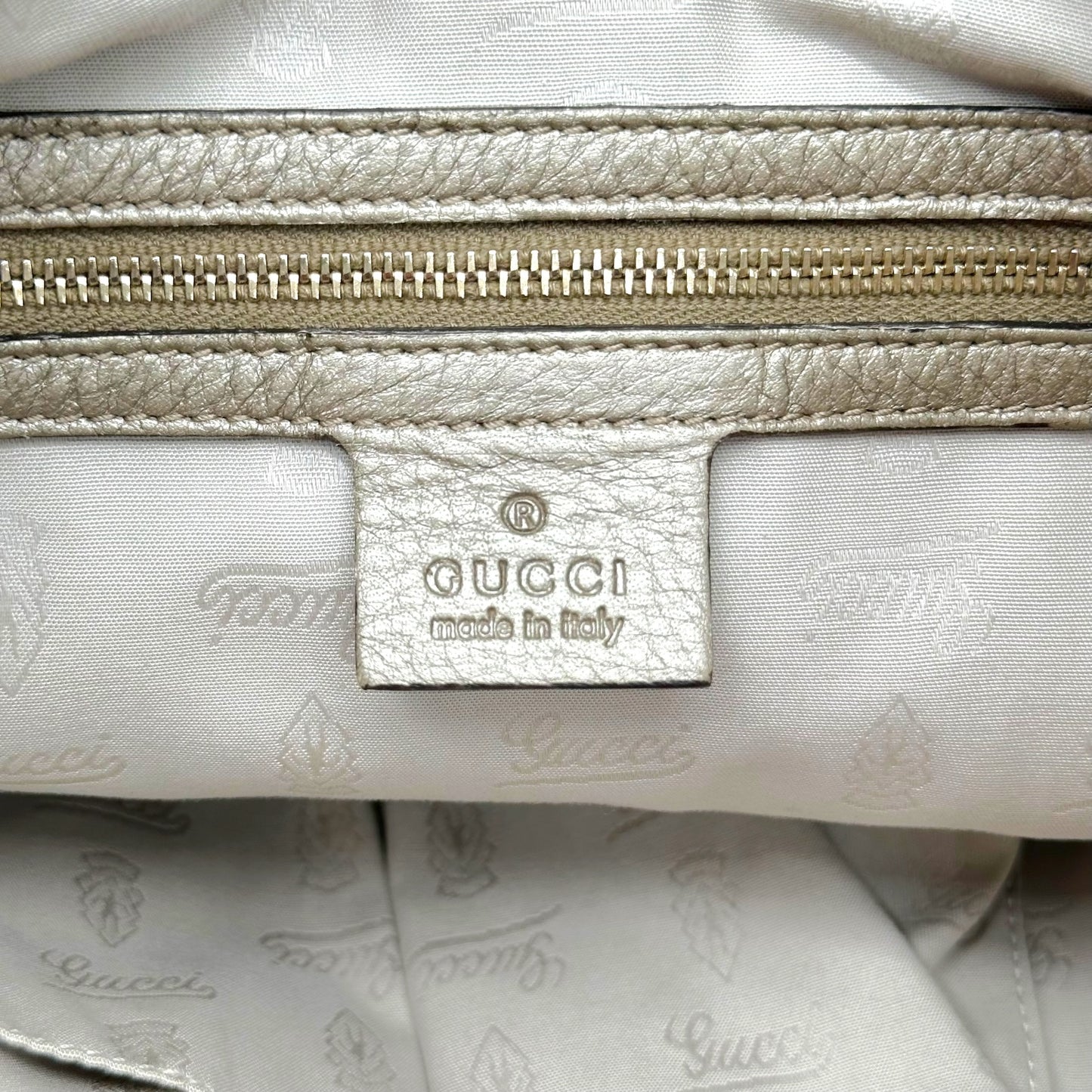 Gucci Metallic Champagne New Jackie 2-Way Hobo Bag