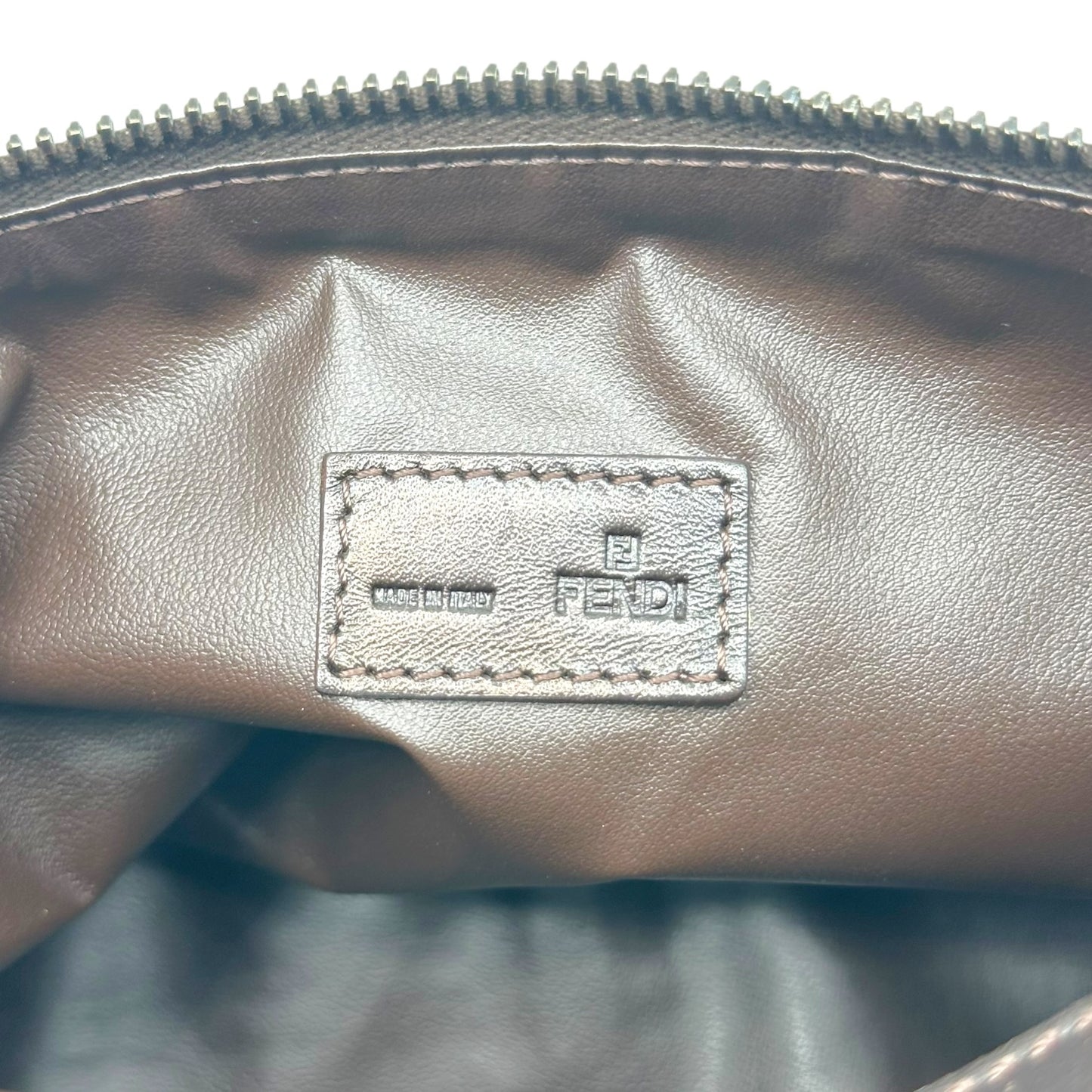 Fendi Brown & Tan Zucchino Monogram Pochette Handbag