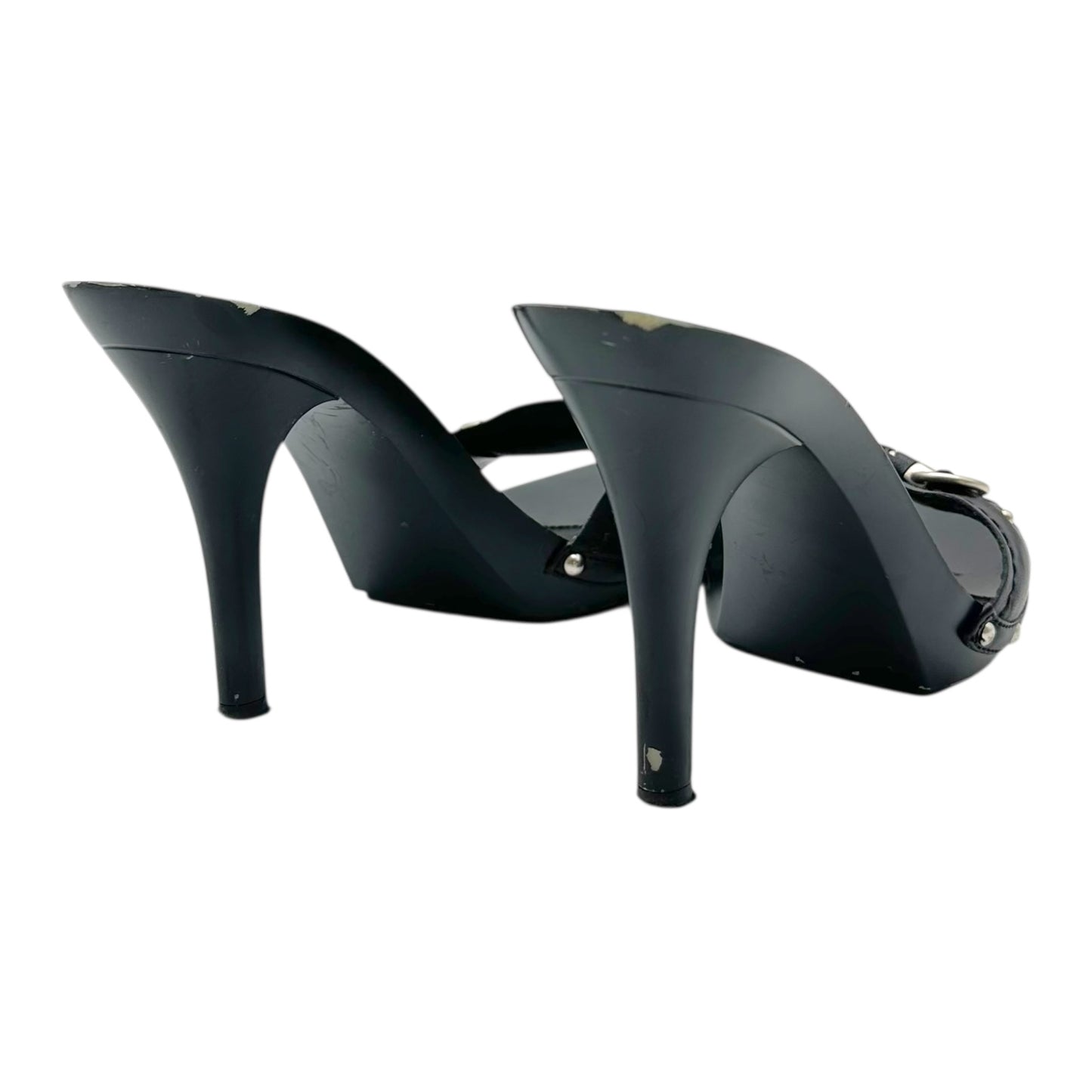 Christian Dior Black Logo Mule Heels
