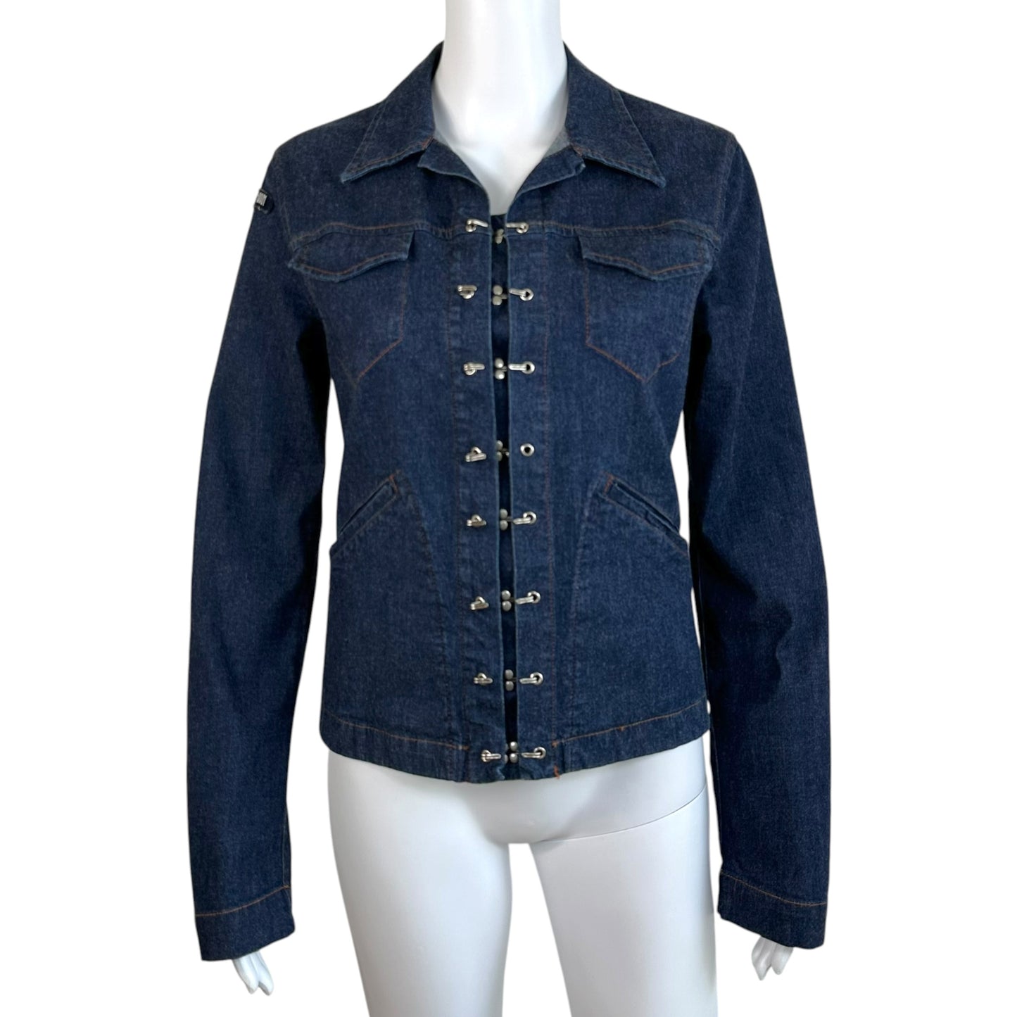 Jean Paul Gaultier Denim Jacket Blue Hook & Eye Closure