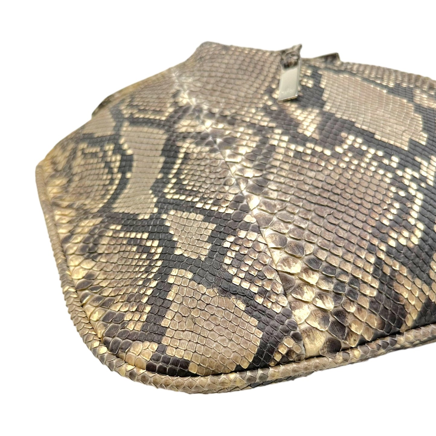 Gucci Brown Python Hobo Bag With Bamboo Handle