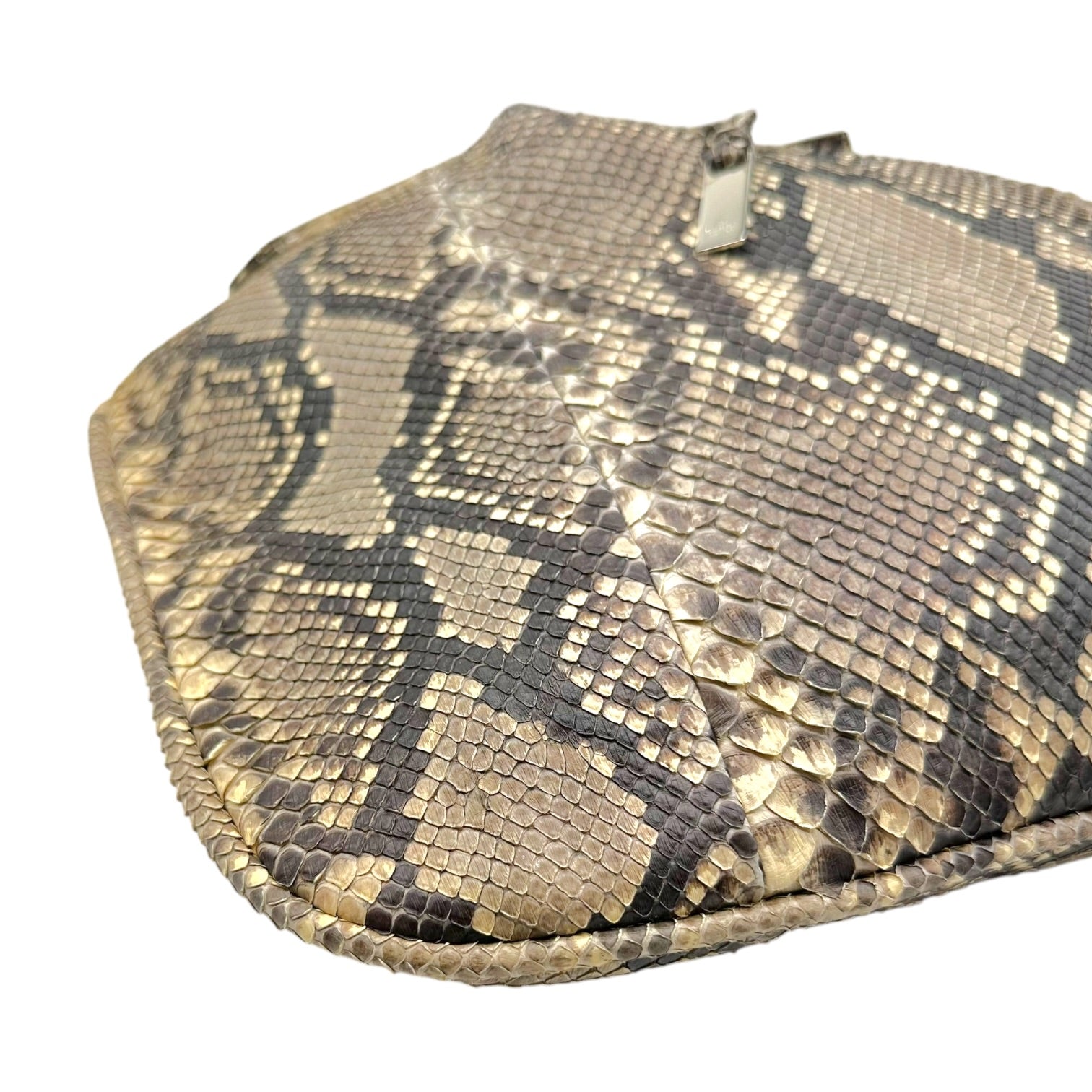 Gucci Brown Python Hobo Bag With Bamboo Handle