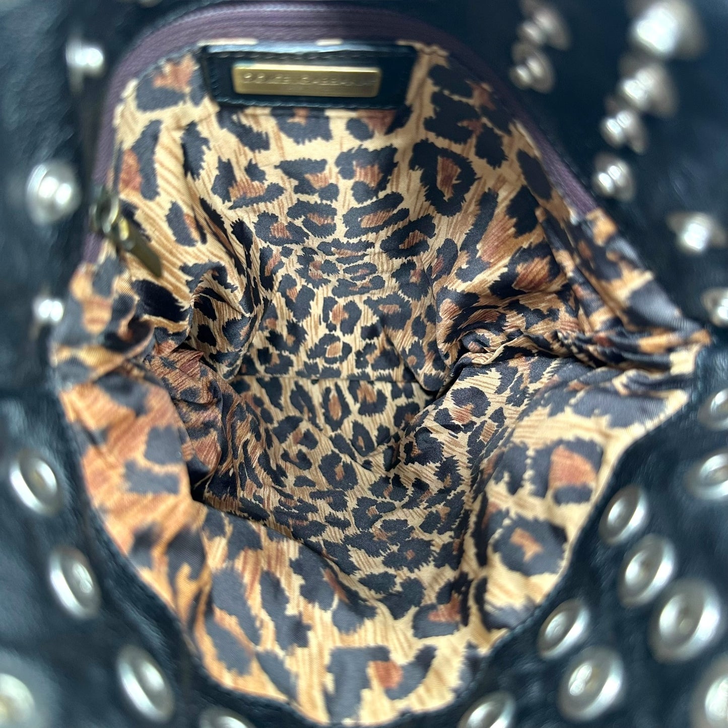 Dolce & Gabbana S/S 2003 Black Leather Multi-Snap Studded Tote Bag