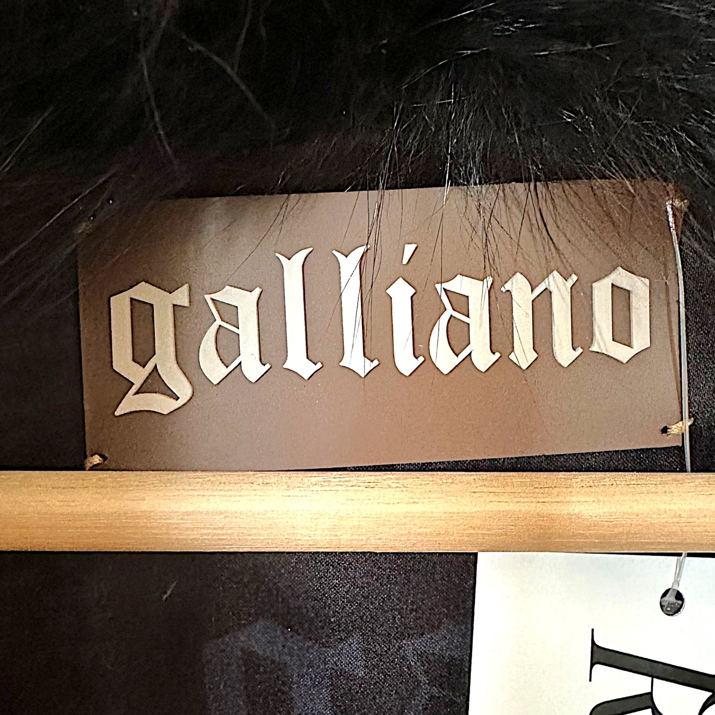 John Galliano Gazette Print Down Puffer Coat w/ Fox Fur Collar